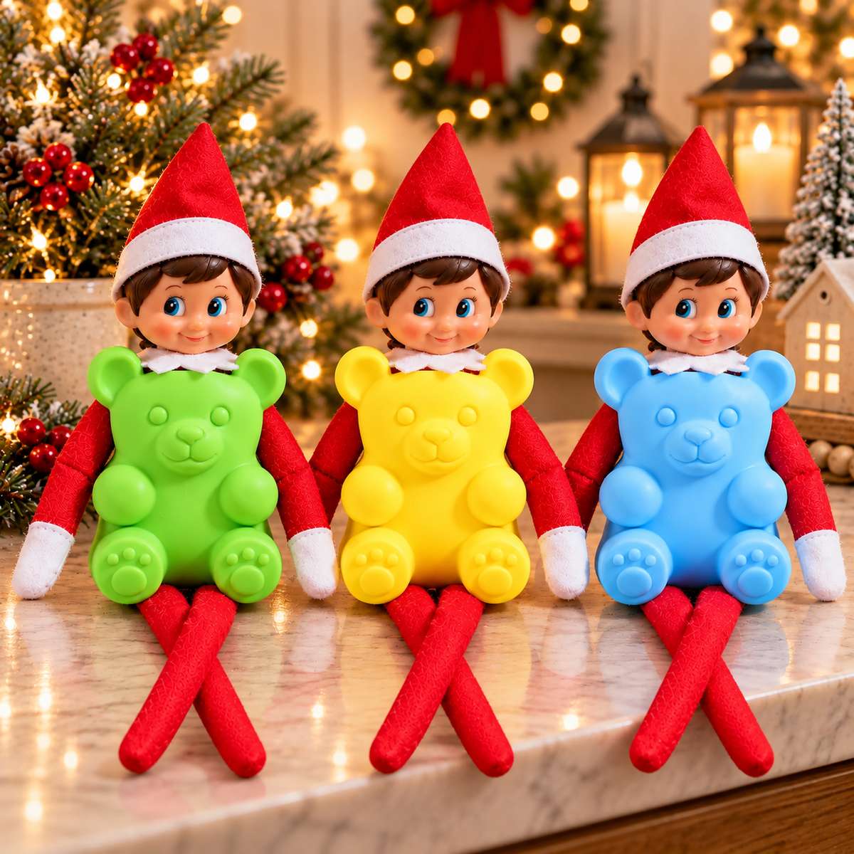 Elf Doh Costume Accessory, 3D Teddy Bear Elf Costume, Funny Christmas Elf Doll Outfit Accessories 686686 WFD