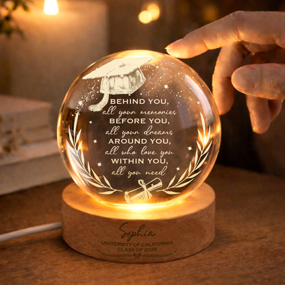 Personalized Graduation Crystal Ball Night Light, Class of 2026, Senior 2026 High School College Graduation Gift 684876