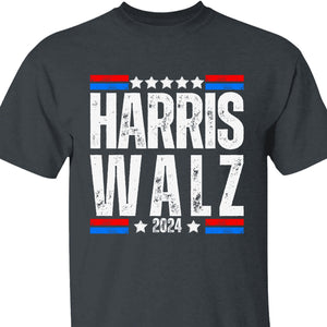 Harris Walz 2024 Shirt | Kamala Harris 2024 Shirt | Tim Walz Shirt | Democrat Shirt Dark T1252 - KH2