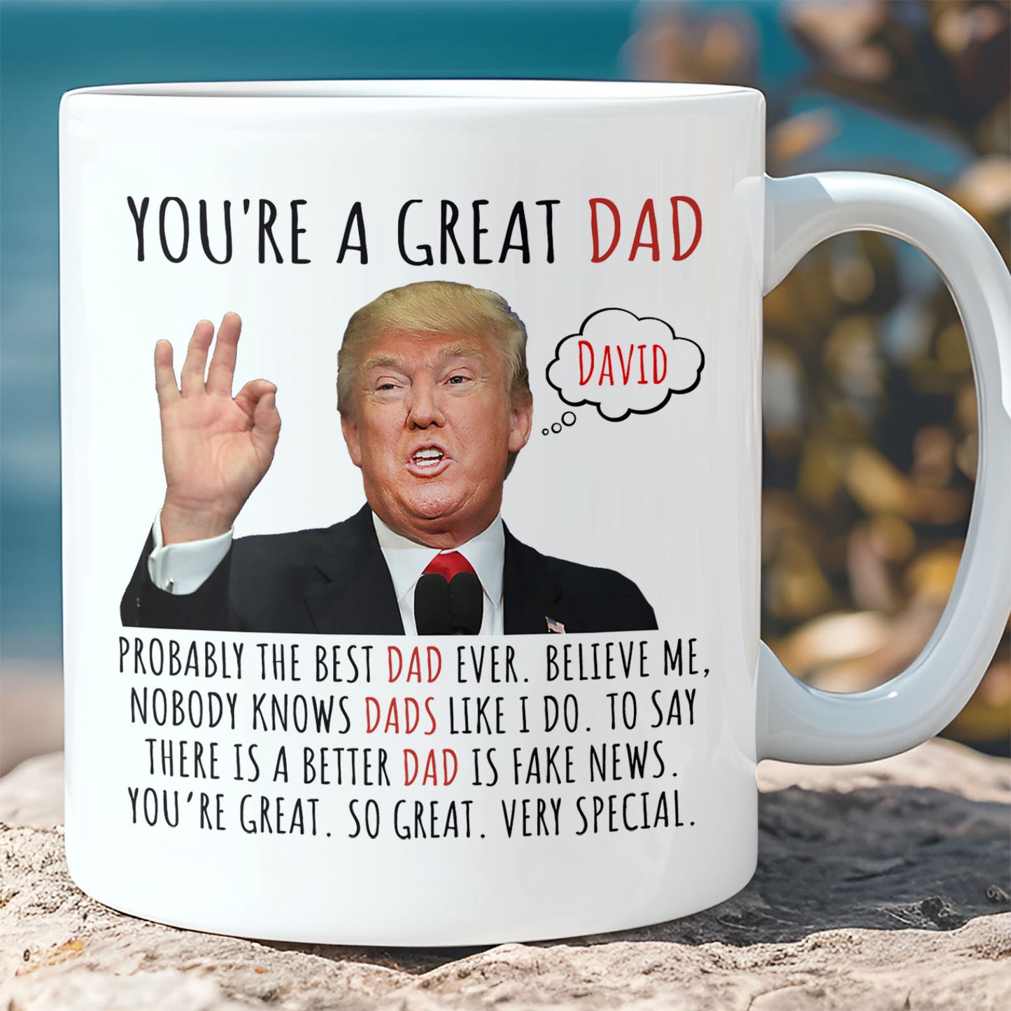 Personalized Name and Title You Are Great Mug, Donald Trump White Mug, Republican Gift for Dad, for Husband 683551 - GOP