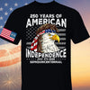 250 Years Of American Flag Shirt | Happy 250th Birthday USA | Patriotic 4th Of July Tee | America 250th Anniversary | Independence Day Front & Sleeve Right Print Shirt 682581