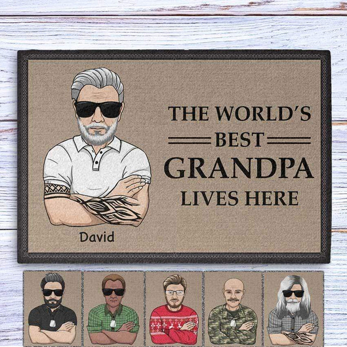 The World's Best Grandpa Personalized Doormat