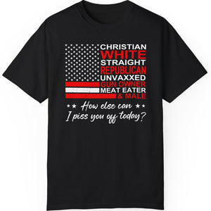 Christian White Straight Republican Shirt | Donald Trump Homage Shirt | Donald Trump Fan Front Shirt T939 - GOP