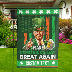 Trump Make St. Patrick's Day Great Again Garden Flag, Personalized Flag, Custom Family Name St. Patrick's Day Flag 681898 - GOP