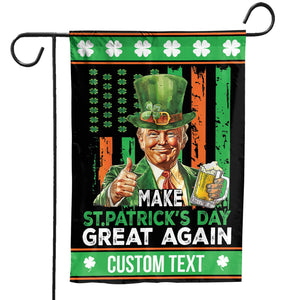 Trump Make St. Patrick's Day Great Again Garden Flag, Personalized Flag, Custom Family Name St. Patrick's Day Flag 681898 - GOP