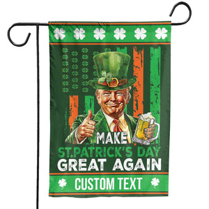 Trump Make St. Patrick's Day Great Again Garden Flag, Personalized Flag, Custom Family Name St. Patrick's Day Flag 681898 - GOP