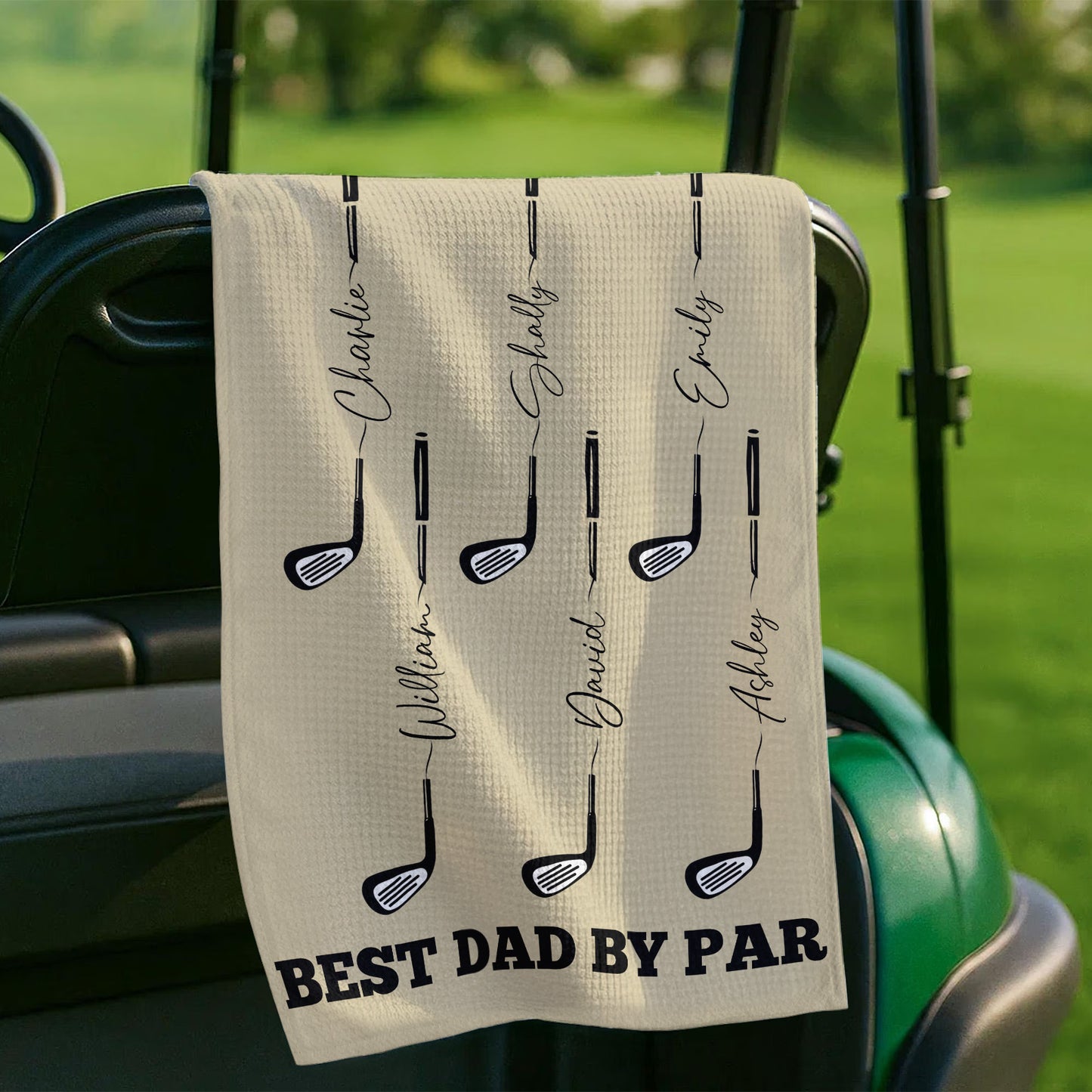 Personalized Golf Towel for Dad Grandpa, Custom Best Dad By Par Golf Towel, Father’s Day Golf Gift 684949