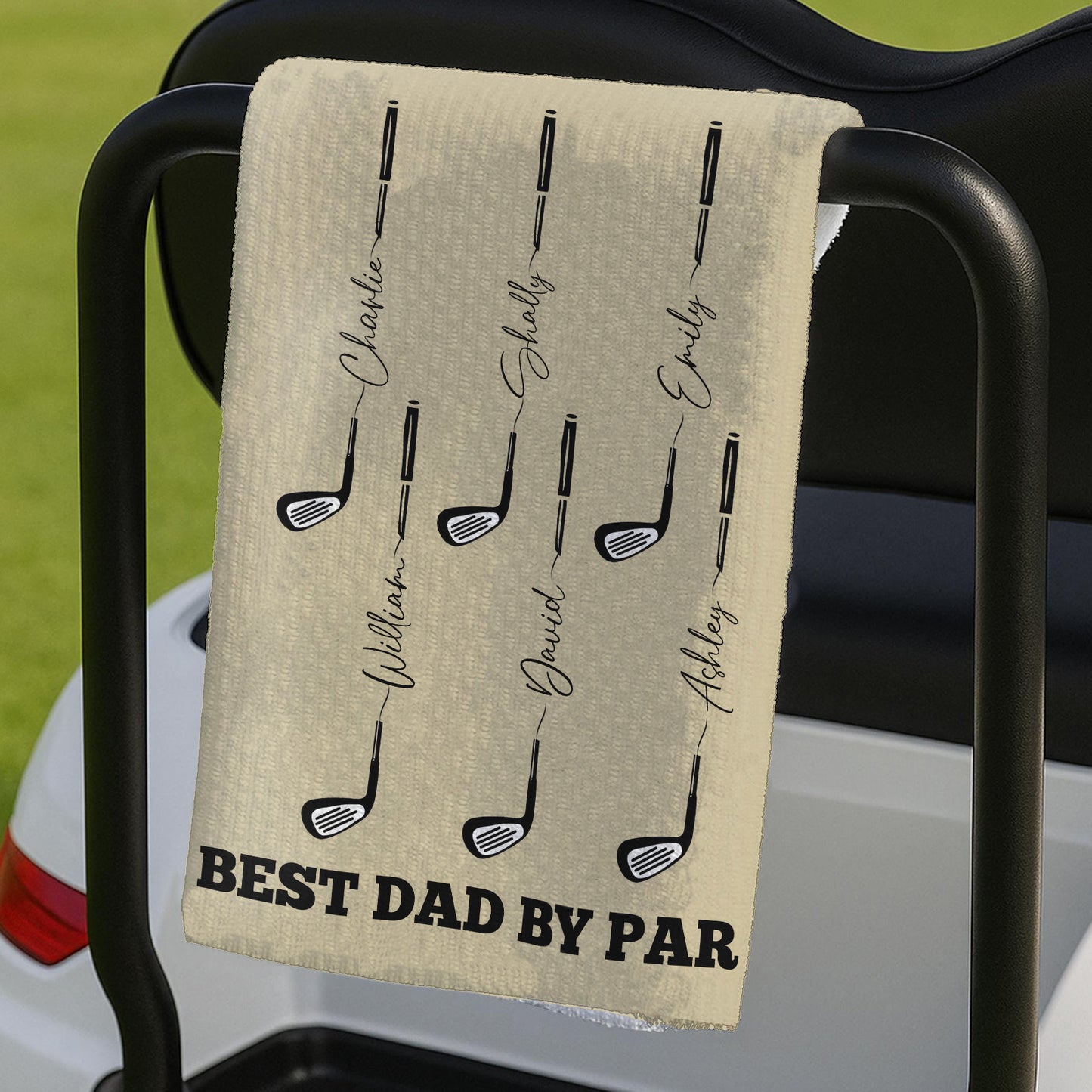 Personalized Golf Towel for Dad Grandpa, Custom Best Dad By Par Golf Towel, Father’s Day Golf Gift 684949