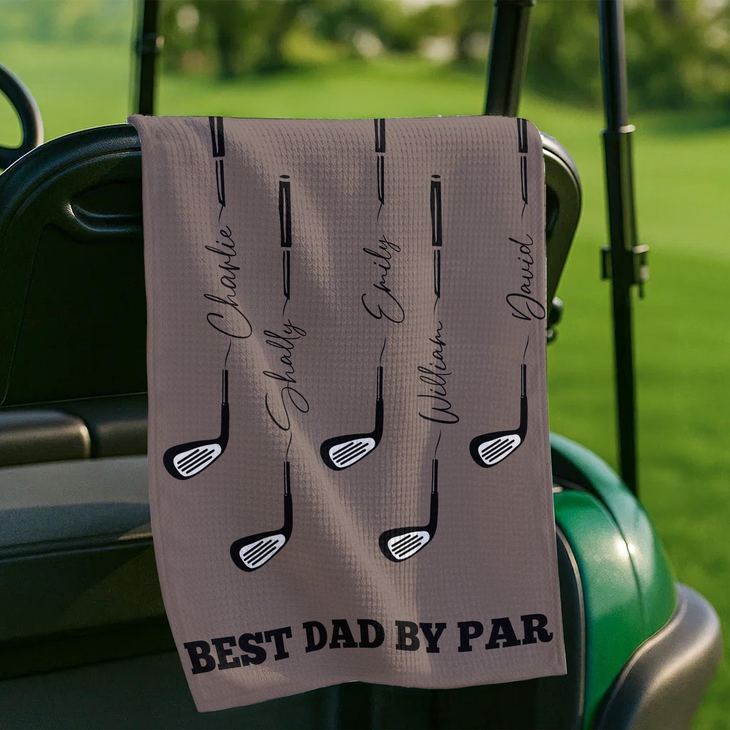 Personalized Golf Towel for Dad Grandpa, Custom Best Dad By Par Golf Towel, Father’s Day Golf Gift 684949