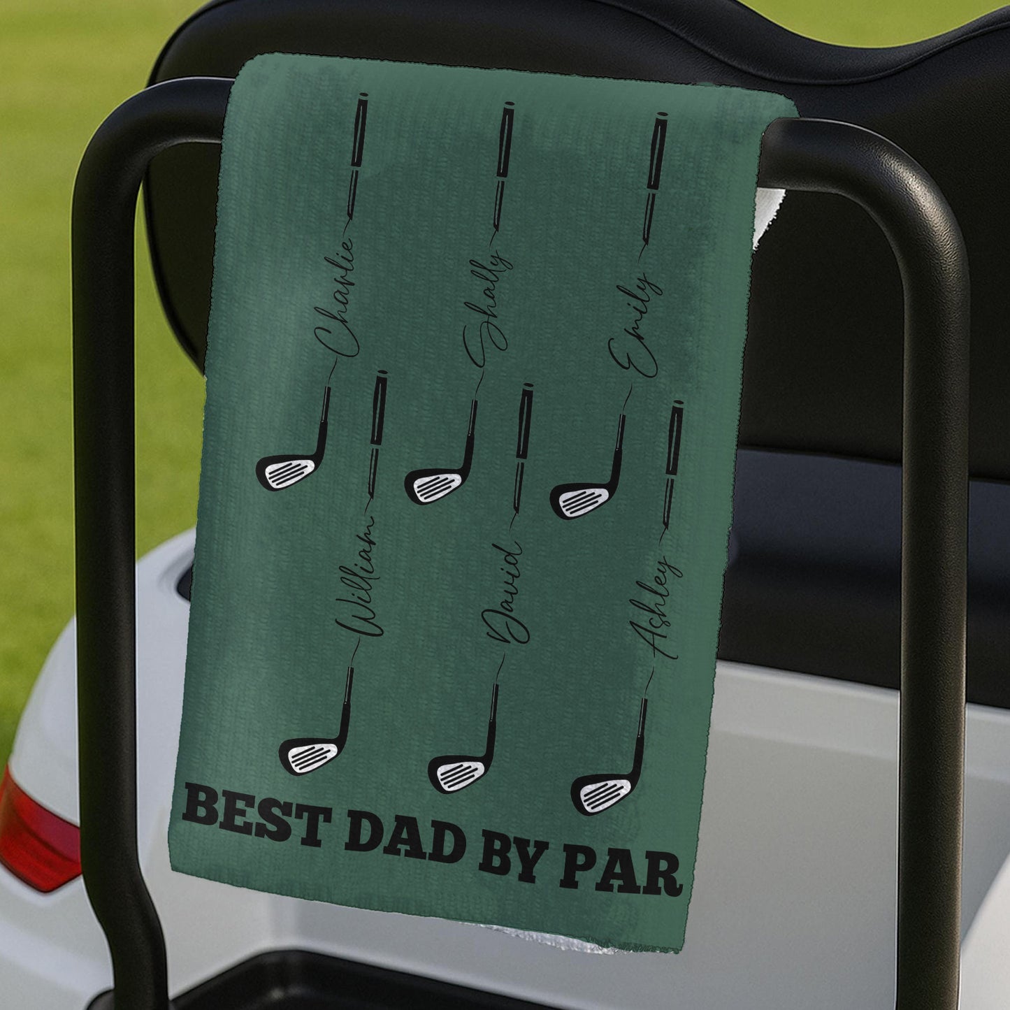 Personalized Golf Towel for Dad Grandpa, Custom Best Dad By Par Golf Towel, Father’s Day Golf Gift 684949
