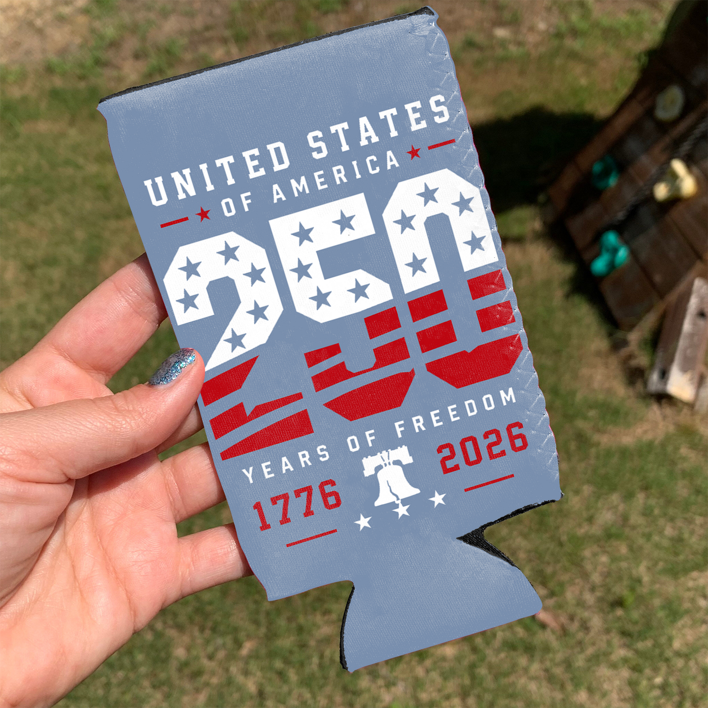 USA 250 Years of Freedom Can Cooler, Patriotic 1776–2026 Drink Sleeve, 4th of July Beverage Holder 685264