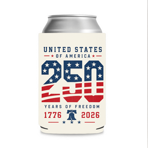 USA 250 Years of Freedom Can Cooler, Patriotic 1776–2026 Drink Sleeve, 4th of July Beverage Holder 685264