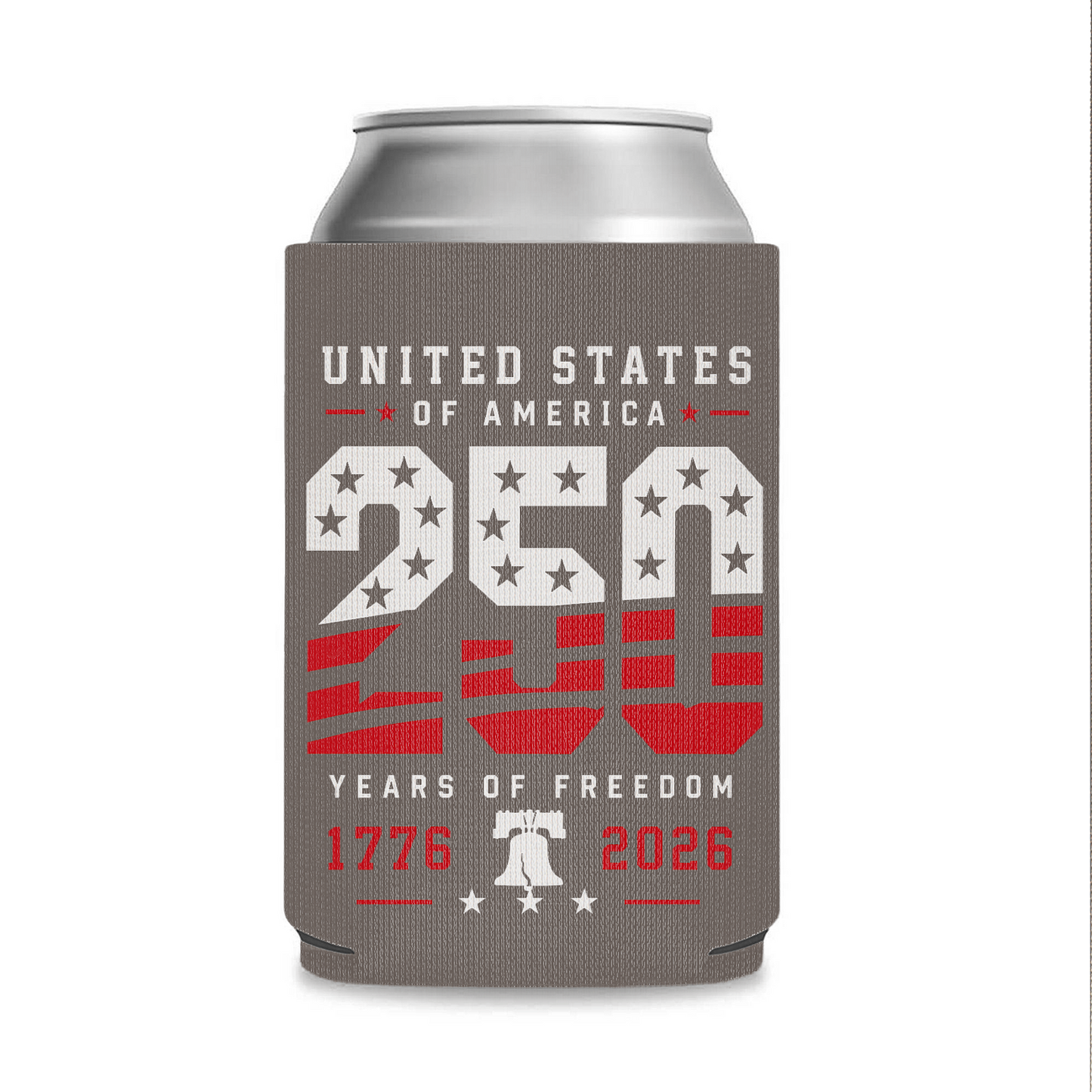 USA 250 Years of Freedom Can Cooler, Patriotic 1776–2026 Drink Sleeve, 4th of July Beverage Holder 685264