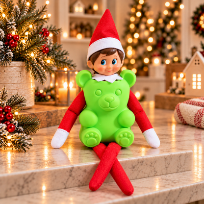 Elf Doh Costume Accessory, 3D Teddy Bear Elf Costume, Funny Christmas Elf Doll Outfit Accessories 686686 WFD