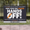 Hands Off Yard Sign – Personalized 8647 Anti Trump Political Protest Sign, Get Your Tiny Orange Hands Off Republican Resistance 682178