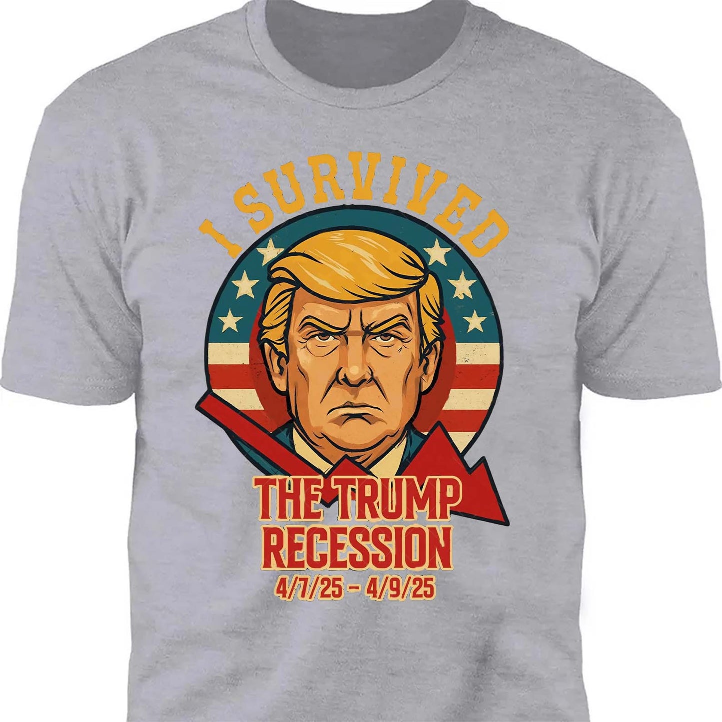 I Survived The Trump Recession Shirt – Funny 8647 Anti Trump Political Protest Tee, Anti MAGA Satire Dark Shirt For Democrat Supporters 682212