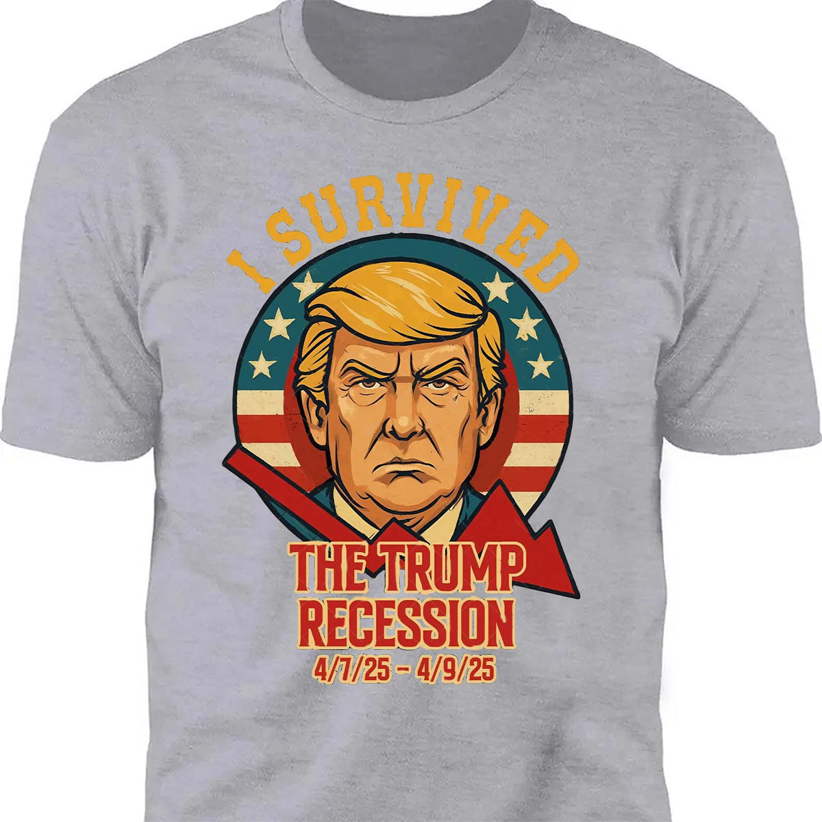 I Survived The Trump Recession Shirt – Funny 8647 Anti Trump Political Protest Tee, Anti MAGA Satire Dark Shirt For Democrat Supporters 682212