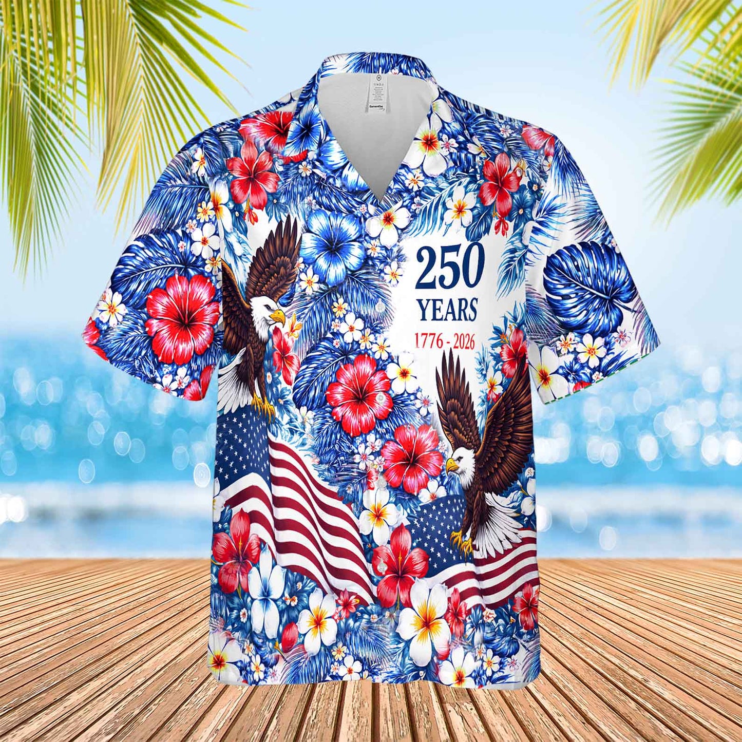 America 250 Years Anniversary Hawaiian Shirt, Patriotic 1776–2026 Semiquincentennial AOP Shirt 684645