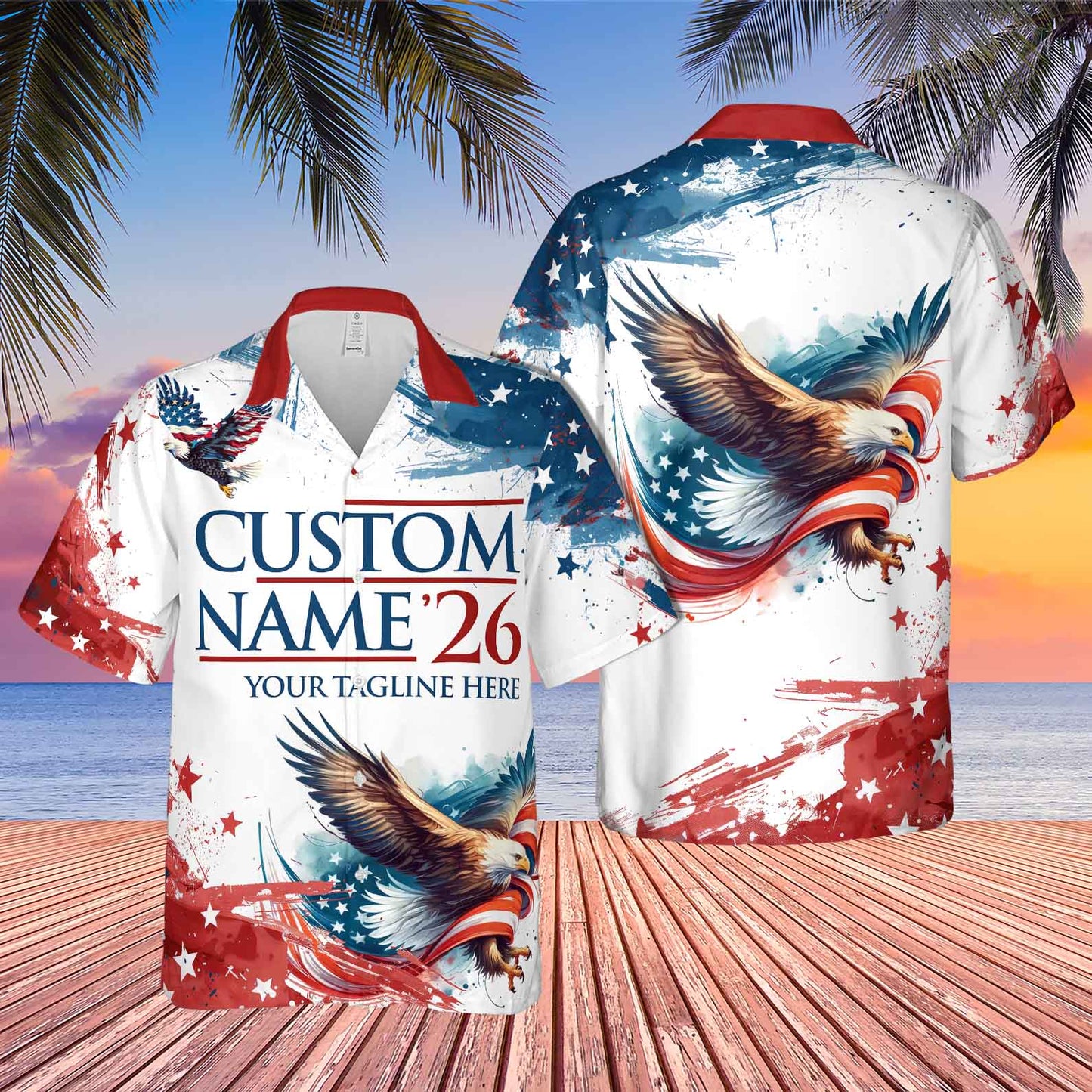 Custom Election Hawaiian Shirt | Personalized Election Hawaiian Shirt | Custom Name Unisex 3D Hawaiian Shirt C1161 - GOP