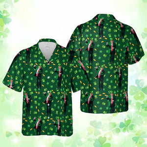 Trump Dancing St. Patrick's Day Hawaiian Shirt| St. Patrick's Day 3D Shirt | Trump Funny Hawaiian Shirt 681909- GOP