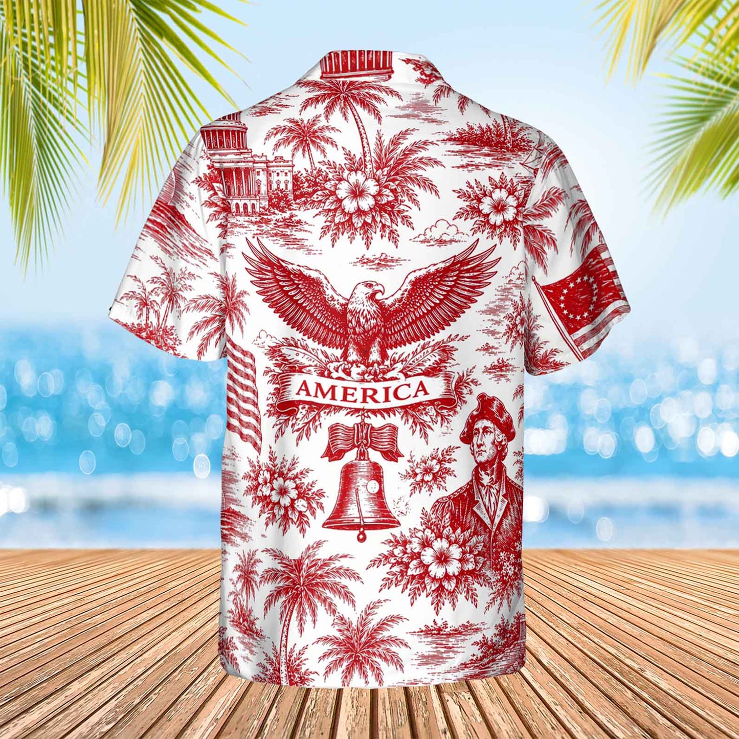Personalized America 250 Years Anniversary Hawaiian Shirt | Vintage Patriotic AOP Hawaii Shirt | Custom Name 4th Of July Shirt 684910