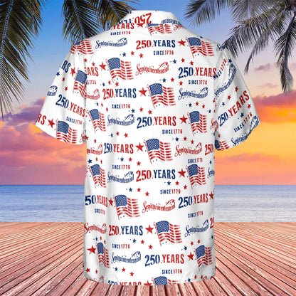 USA 250 Years Anniversary Hawaii Shirt | Retro American Flag 1776 AOP Shirt | 4th of July AOP Hawaii Shirt 684353
