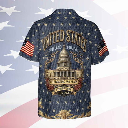 Vintage USA 250 Years Anniversary Hawaiian Shirt, Patriotic Eagle Freedom Faith AOP Hawaiian Shirt 684943