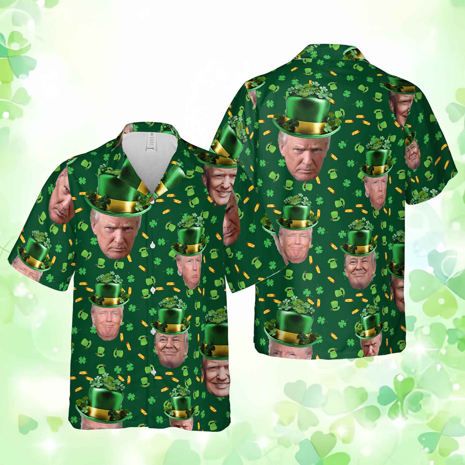 Trump St. Patrick's Day Hawaiian Shirt| St. Patrick's Day 3D Shirt | Trump Funny Hawaiian Shirt 681870 - GOP