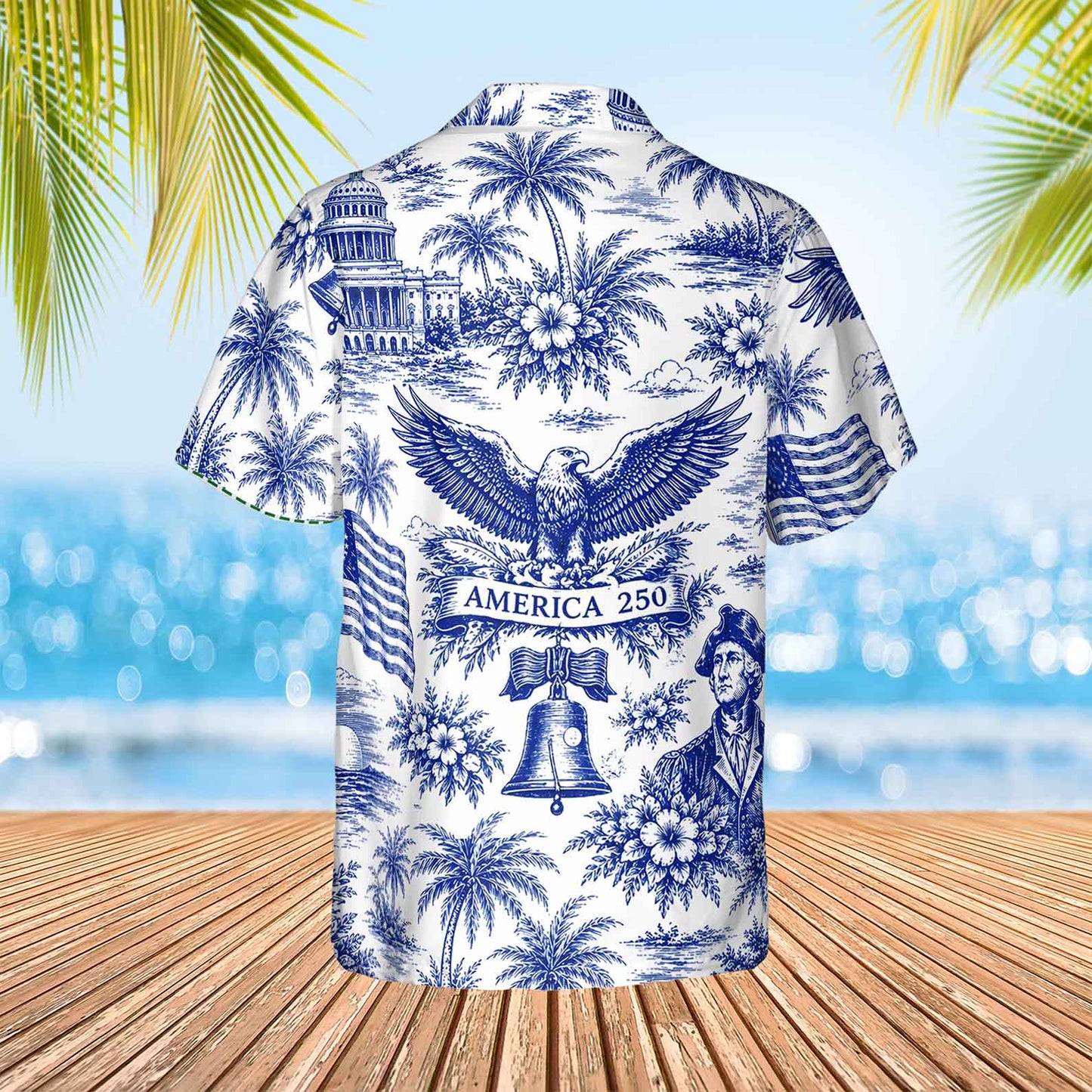 Personalized America 250 Years Anniversary Hawaiian Shirt | Vintage Patriotic AOP Hawaii Shirt | Custom Name 4th Of July Shirt 684910