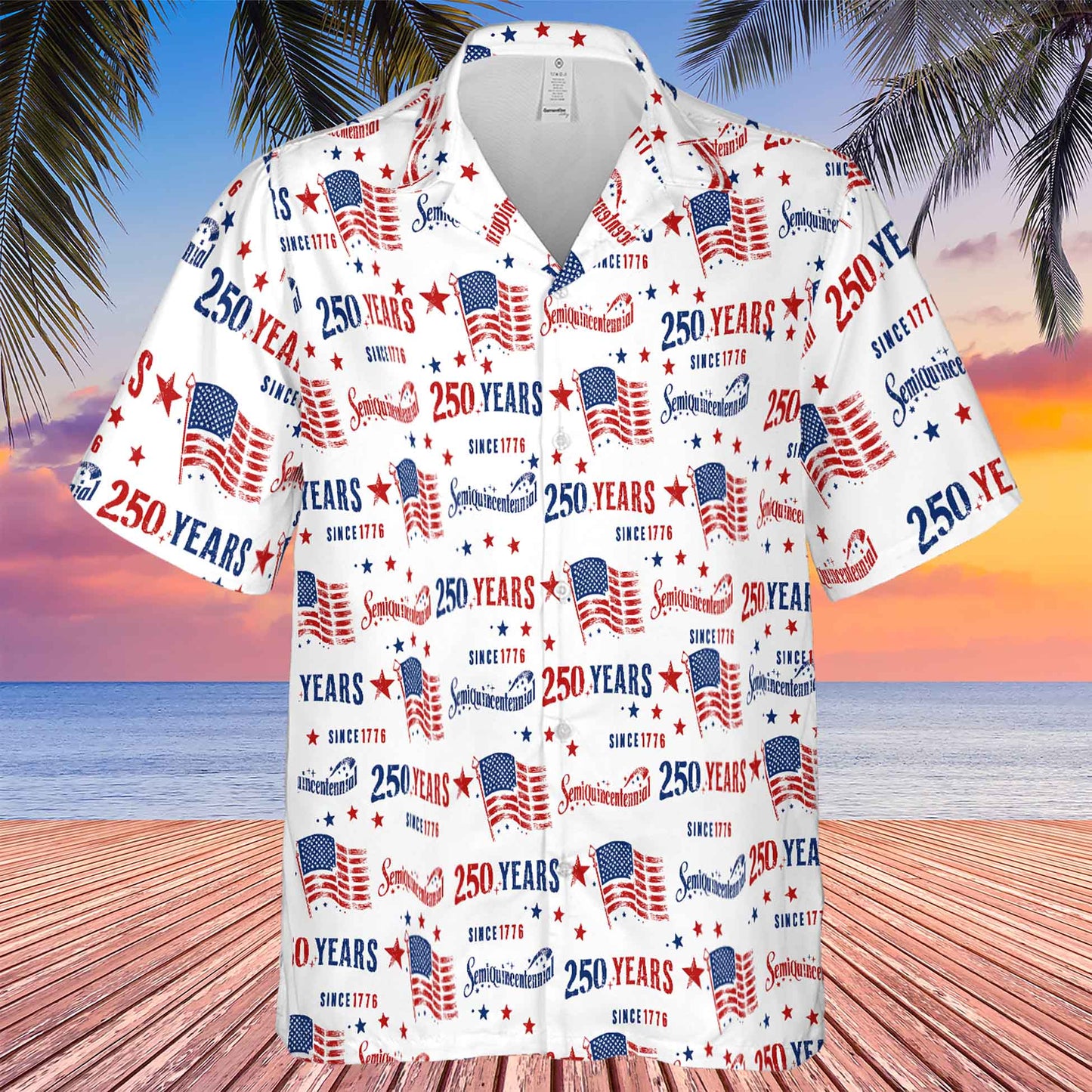 USA 250 Years Anniversary Hawaii Shirt | Retro American Flag 1776 AOP Shirt | 4th of July AOP Hawaii Shirt 684353