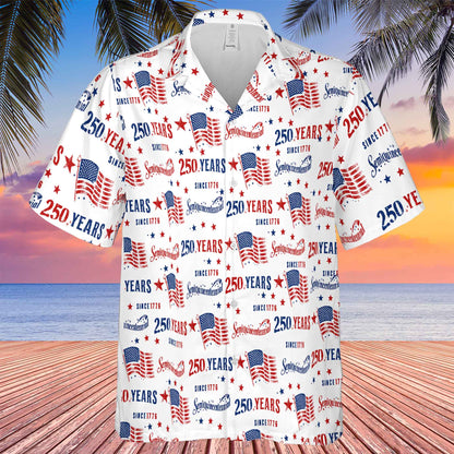USA 250 Years Anniversary Hawaii Shirt | Retro American Flag 1776 AOP Shirt | 4th of July AOP Hawaii Shirt 684353