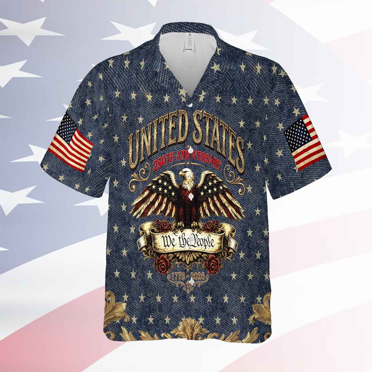 Vintage USA 250 Years Anniversary Hawaiian Shirt, Patriotic Eagle Freedom Faith AOP Hawaiian Shirt 684943