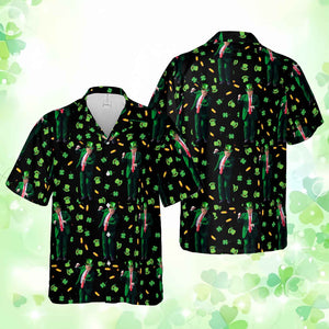 Trump Dancing St. Patrick's Day Hawaiian Shirt| St. Patrick's Day 3D Shirt | Trump Funny Hawaiian Shirt 681909- GOP