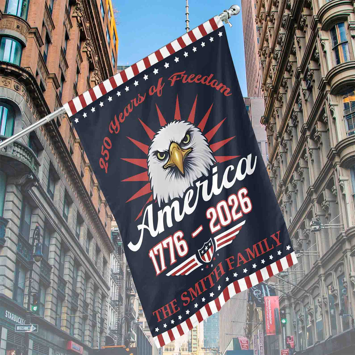 Personalized 250 Years Of Freedom American Flag | Happy 250th Birthday USA Flag | America 250th Anniversary Flag | Patriotic 4th Of July House Flag Garden Flag 682542