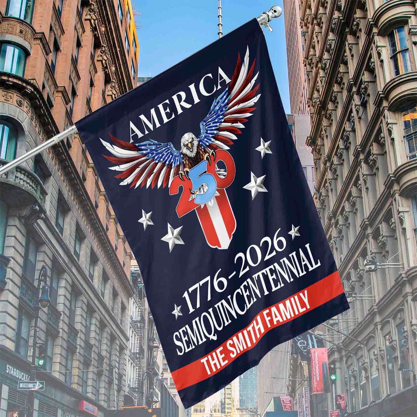 Personalized 250 Years Semiquincentennial Flag | Happy 250th Birthday USA Flag | America 250th Anniversary Flag | Patriotic 4th Of July House Flag Garden Flag 682575