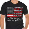 Christian White Straight Republican Shirt | Donald Trump Homage Shirt | Donald Trump Fan Front Shirt T939 - GOP