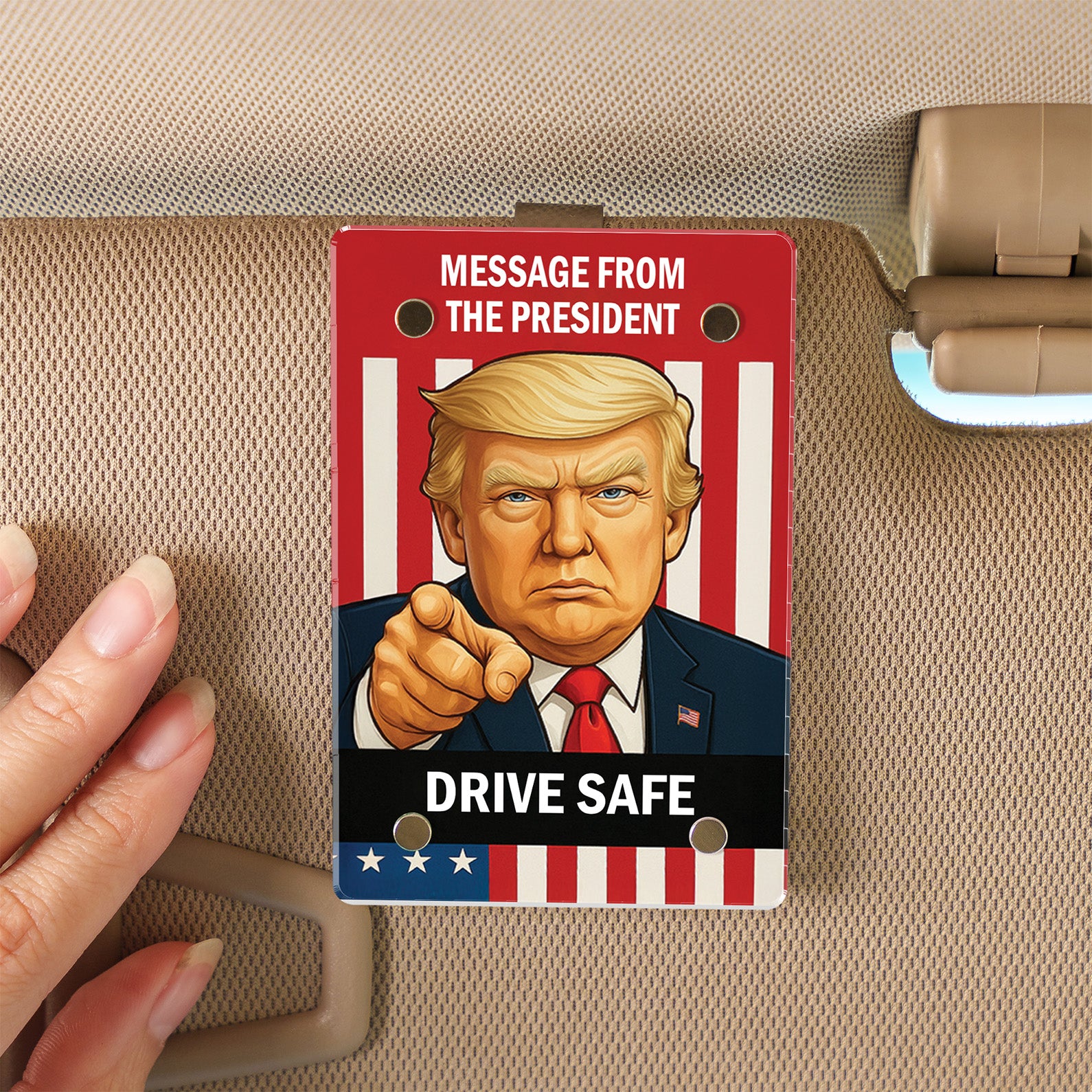Message From The President Car Visor Clip | Personalized Custom Donald Trump Visor Decoration for Car 683270 - GOP
