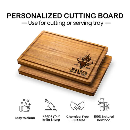 Personalized BBQ Cutting Board, Custom Grilling Board Gift for Dad Grandpa, Father’s Day Gift for Men 685003