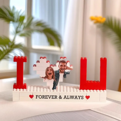 Custom Photo Couple Building Brick Blocks | I Love You Puzzle Heart Shaped Picture | Anniversaries Gifts 684332