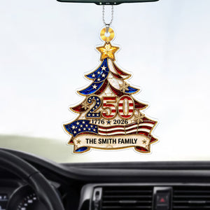 Personalized 250 Years Anniversary Car Ornament, Custom Family Name Patriotic USA Car Decor 685755