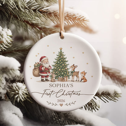 Personalized Baby's First Christmas Ceramic Ornament, Custom Baby Name Ornament, Newborn Christmas Gift 685974