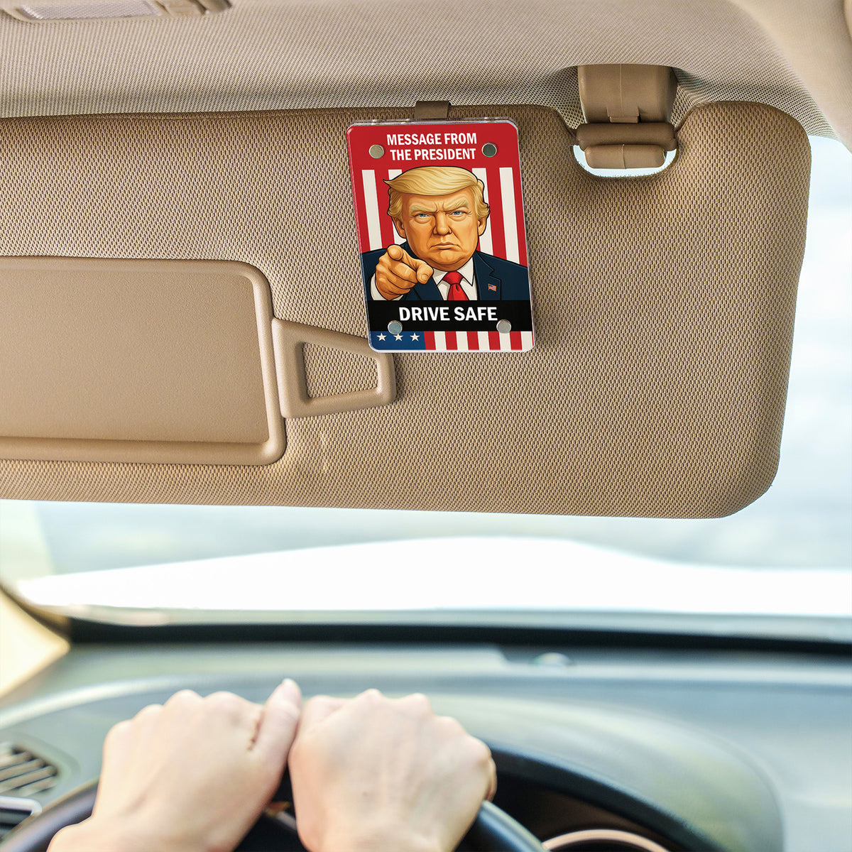 Message From The President Car Visor Clip | Personalized Custom Donald Trump Visor Decoration for Car 683270 - GOP