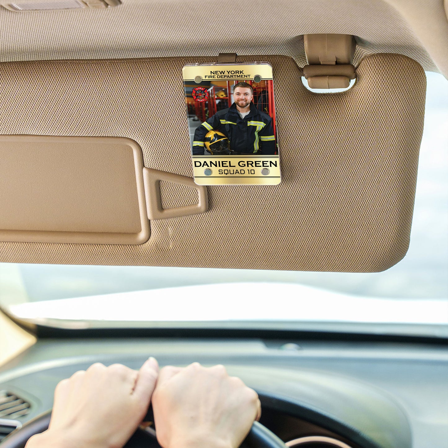 Personalized Firefighter Car Visor Clip, Custom Visor Decoration for Car, Retirement Firefighter Gift 683273