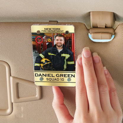 Personalized Firefighter Car Visor Clip, Custom Visor Decoration for Car, Retirement Firefighter Gift 683273