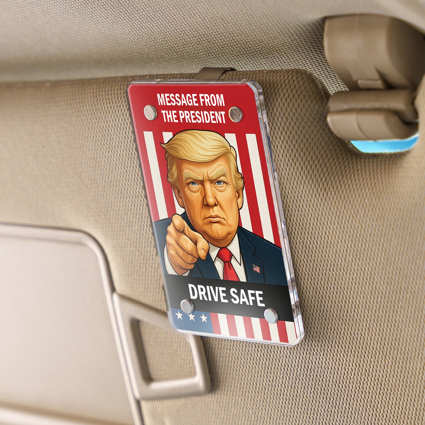Message From The President Car Visor Clip | Personalized Custom Donald Trump Visor Decoration for Car 683270 - GOP