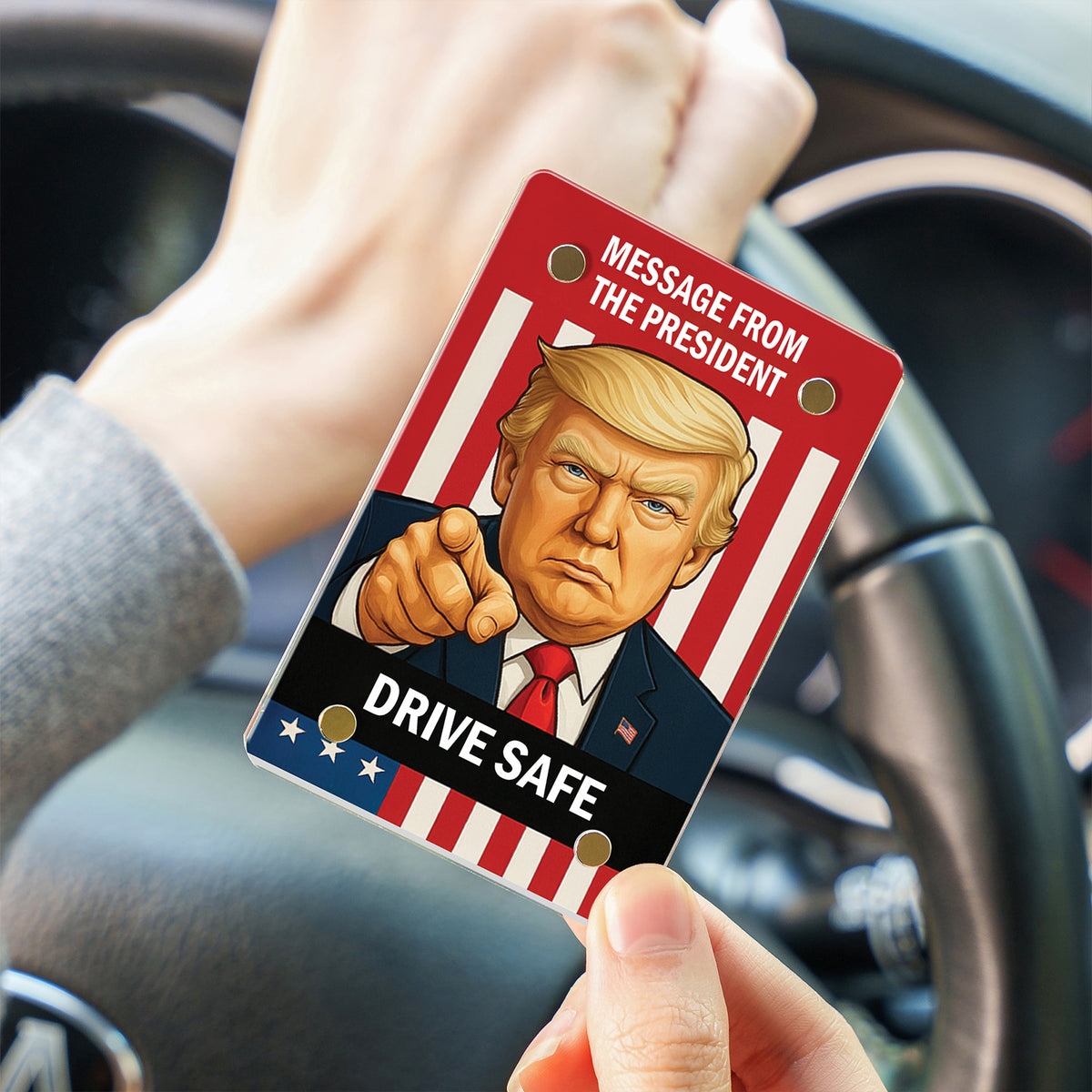 Message From The President Car Visor Clip | Personalized Custom Donald Trump Visor Decoration for Car 683270 - GOP