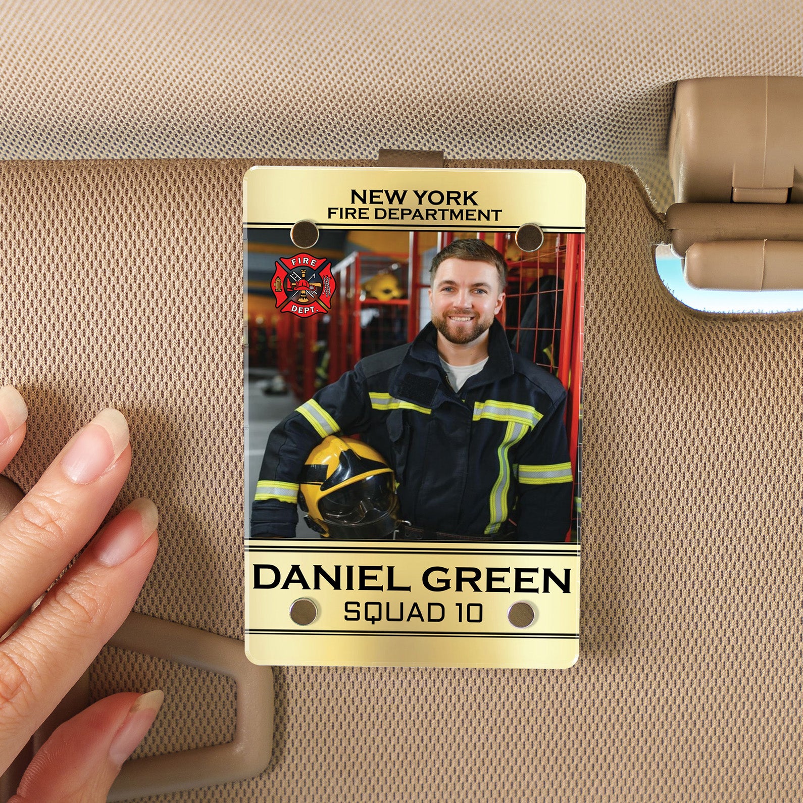 Personalized Firefighter Car Visor Clip, Custom Visor Decoration for Car, Retirement Firefighter Gift 683273