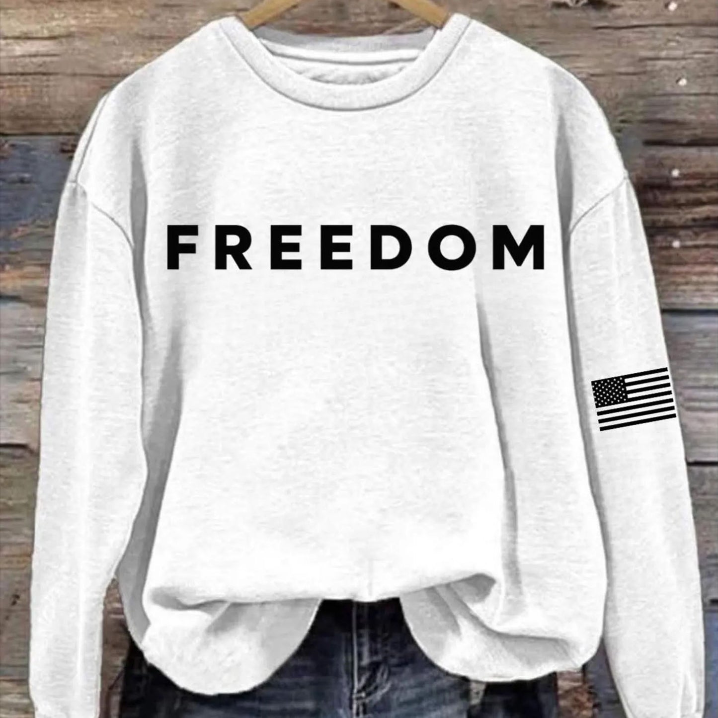 Freedom Charlie Kirk Memorial Sweatshirt | Charlie Kirk Sleeve Left Print Sweatshirt | Patriotic Tribute Sweater 683018