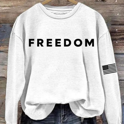 Freedom Charlie Kirk Memorial Sweatshirt | Charlie Kirk Sleeve Left Print Sweatshirt | Patriotic Tribute Sweater 683018