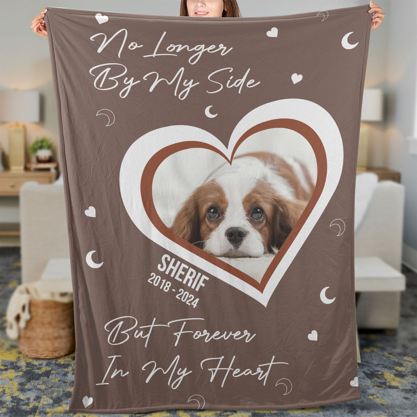 No Longer By My Side, Personalized Memorial Blanket, Memorial Custom Photo Blanket, Remembrance Gift- 681970